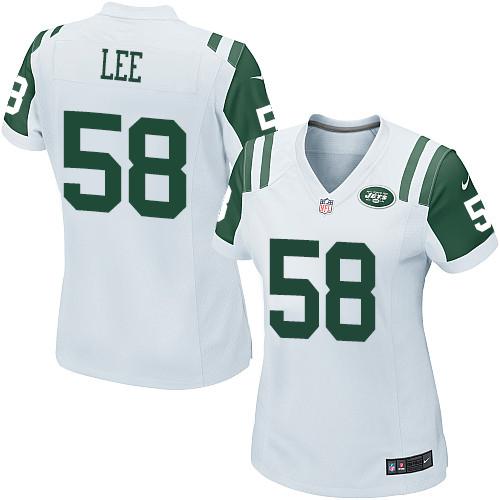 Nike Jets #58 Darron Lee White Women's Stitched NFL Elite Jersey - Click Image to Close